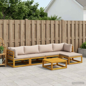 vidaXL Bankstel 6 st Naturel Massief Acaciahout