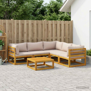 vidaXL Bankstel 6 st Naturel Massief Acaciahout