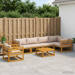 vidaXL Bankstel 7 st Naturel Massief Acaciahout