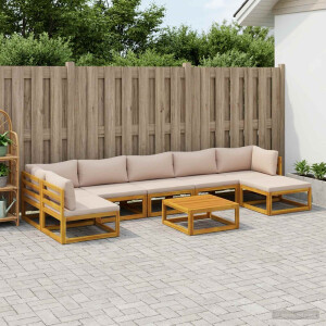 vidaXL Bankstel 8 st Naturel Massief Acaciahout