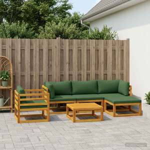 vidaXL Bankstel 6 st Naturel Massief Acaciahout