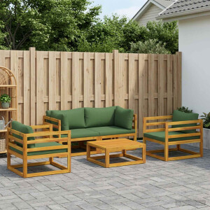 vidaXL 5-delige Tuinloungeset Modulair Naturel Massief Acaciahout