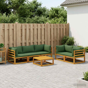 vidaXL Bankstel 6 st Naturel Massief Acaciahout
