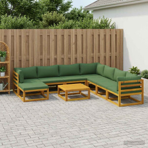 vidaXL Bankstel 9 st Naturel Massief Acaciahout