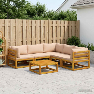 vidaXL Bankstel 6 st Naturel Massief Acaciahout