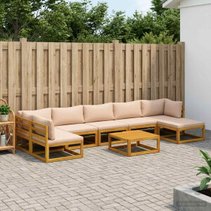 vidaXL Bankstel 8 st Naturel Massief Acaciahout
