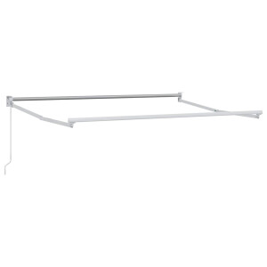 vidaXL Handmatig uitschuifbaar zonnescherm Wit 2,5 x 2 m Aluminium