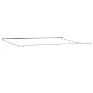 vidaXL Handmatig uitschuifbaar zonnescherm Wit 4 x 2 m Aluminium