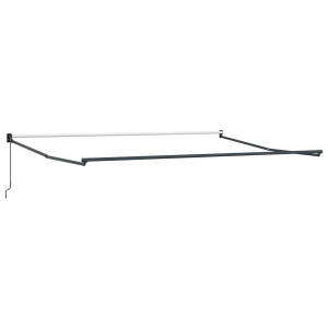 vidaXL Handmatig uitschuifbaar zonnescherm Antraciet 4 x 2 m Aluminium