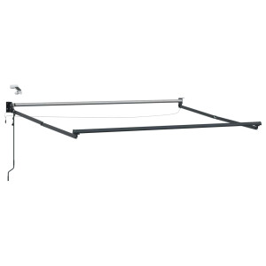 vidaXL Elektrisch uitschuifbaar zonnescherm frame Antraciet Aluminium