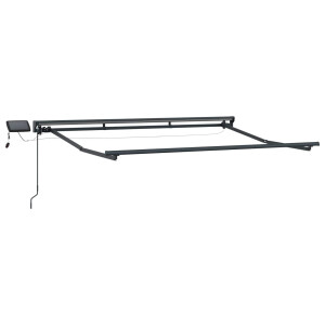 vidaXL Handmatige Zonneschermframe met LED's Antraciet 3 x 2,5 m Aluminium