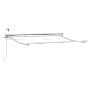 vidaXL Elektrisch Zonnescherm Frame met LED's Wit 3 x 2,5 m Aluminium