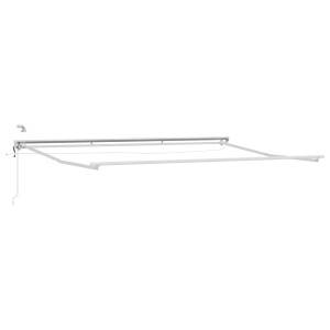 vidaXL Elektrisch Zonnescherm Frame met LED's Wit 5 x 3 m Aluminium