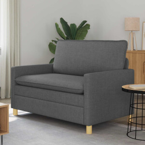 vidaXL Bank Donkergrijs 126 x 81 x 87,5 cm Stof