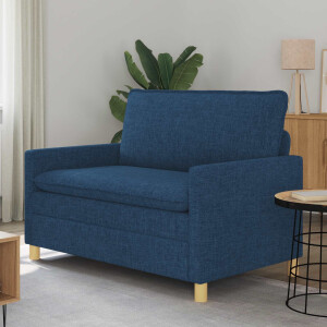 vidaXL Bank Blauw 126 x 81 x 87,5 cm Stof