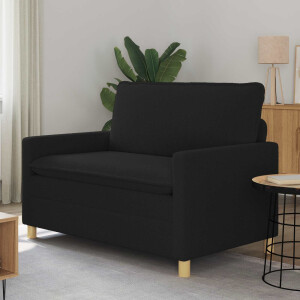 vidaXL Bank Zwart 126 x 81 x 87,5 cm Stof