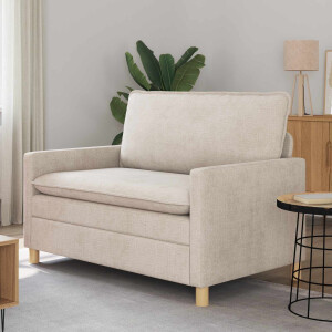 vidaXL Bank Crèmekleurig 126 x 81 x 87,5 cm Polyester