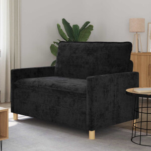 vidaXL Bank Zwart 126 x 81 x 87,5 cm Polyester