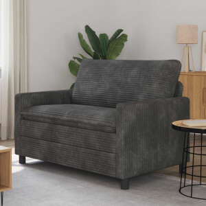 vidaXL Bank Donkergrijs 126 x 81 x 87,5 cm Polyester