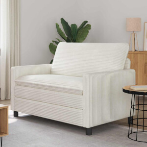 vidaXL Bank Crèmekleurig 126 x 81 x 87,5 cm Polyester