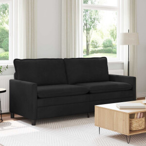vidaXL Bank Zwart 196 x 81 x 87,5 cm Fluweel
