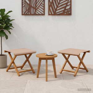 vidaXL Ligstoel 2 pcs massief eucalyptushout Taupe
