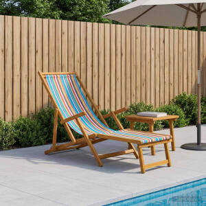vidaXL Opvouwbare zonnebed 3 Positie Massief Eucalyptus Hout