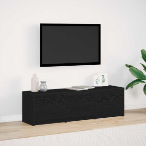 vidaXL TV-kast met LED Zwarte Eik 140 x 34 x 40 cm Geconstrueerd hout