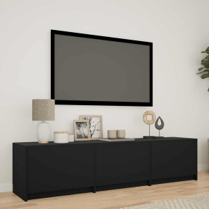vidaXL TV-kast met LED Zwart 165 x 34 x 40 cm Geconstrueerd hout