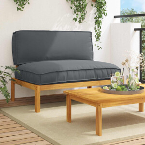 vidaXL Bankstel Effen Antraciet 120 x 92 x 69 cm Massief Acaciahout