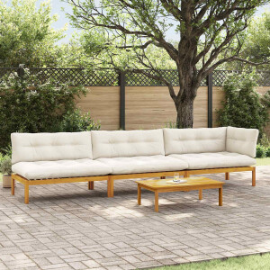 vidaXL 4 Stuk Garden Pallet Sofa Units Massief Acaciahout Naturel