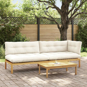 vidaXL 3 Stuk Garden Pallet Sofa Units Massief Acaciahout Licht Bruin