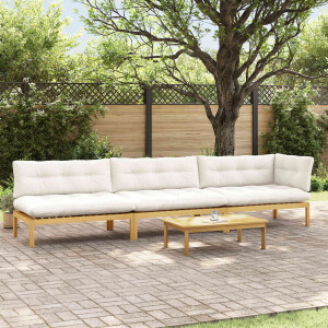 vidaXL 4 Stuk Garden Pallet Sofa Units Massief Acaciahout Licht Bruin