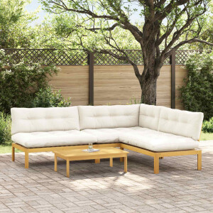 vidaXL 4 Stuk Garden Pallet Sofa Units Massief Acaciahout Licht Bruin