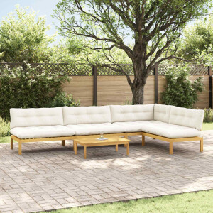 vidaXL 5 Stuk Garden Pallet Sofa Units Massief Acaciahout Licht Bruin