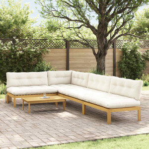 vidaXL 5 Stuk Garden Pallet Sofa Units Massief Acaciahout Licht Bruin