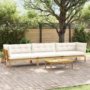 vidaXL 4 Stuk Garden Pallet Sofa Units Massief Acaciahout Licht Bruin