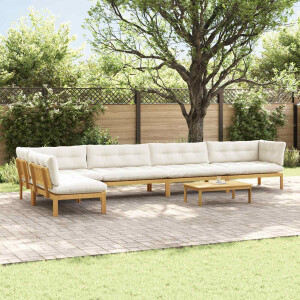 vidaXL 6 Stuk Garden Pallet Sofa Units Massief Acaciahout Licht Bruin
