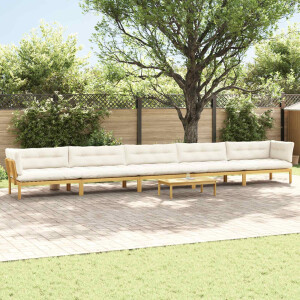 vidaXL 6 Stuk Garden Pallet Sofa Units Massief Acaciahout Licht Bruin