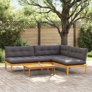 vidaXL 4 Stuk Garden Pallet Sofa Units Massief Acaciahout Naturel