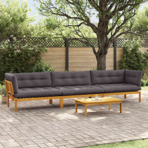 vidaXL 4 Stuk Garden Pallet Sofa Units Massief Acaciahout Naturel