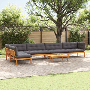 vidaXL 6 Stuk Garden Pallet Sofa Units Massief Acaciahout Naturel