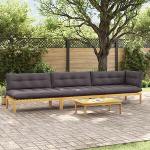 vidaXL 4 Stuk Garden Pallet Sofa Units Massief Acaciahout Licht Bruin