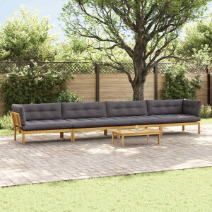 vidaXL 5 Stuk Garden Pallet Sofa Units Massief Acaciahout Licht Bruin