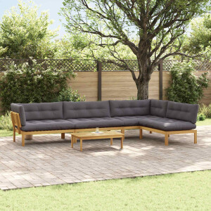 vidaXL 5 Stuk Garden Pallet Sofa Units Massief Acaciahout Licht Bruin