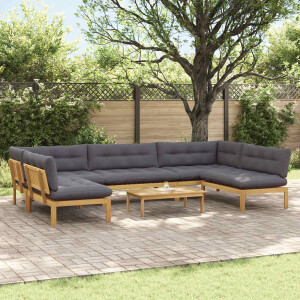 vidaXL 6 Stuk Garden Pallet Sofa Units Massief Acaciahout Licht Bruin