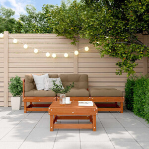 vidaXL Tuin loungeset 4 pcs Wasbruin Massief grenenhout