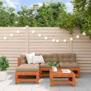 vidaXL Tuin loungeset 5 pcs Wasbruin Massief grenenhout