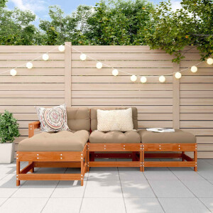 vidaXL Tuin loungeset 4 pcs Wasbruin Massief grenenhout