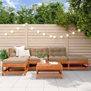 vidaXL Tuin loungeset 5 pcs Wax Bruin Den Massief grenenhout